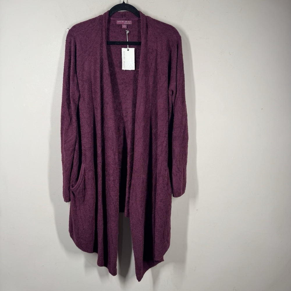 Barefoot Dreams New with Tags CozyChic Lite Island Wrap Burgundy Wine Sz L/XL - Picture 2 of 16